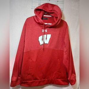 Under Armour Sweatshirt Hoodie Wisconsin Badgers Athletic Pullover Mens Large